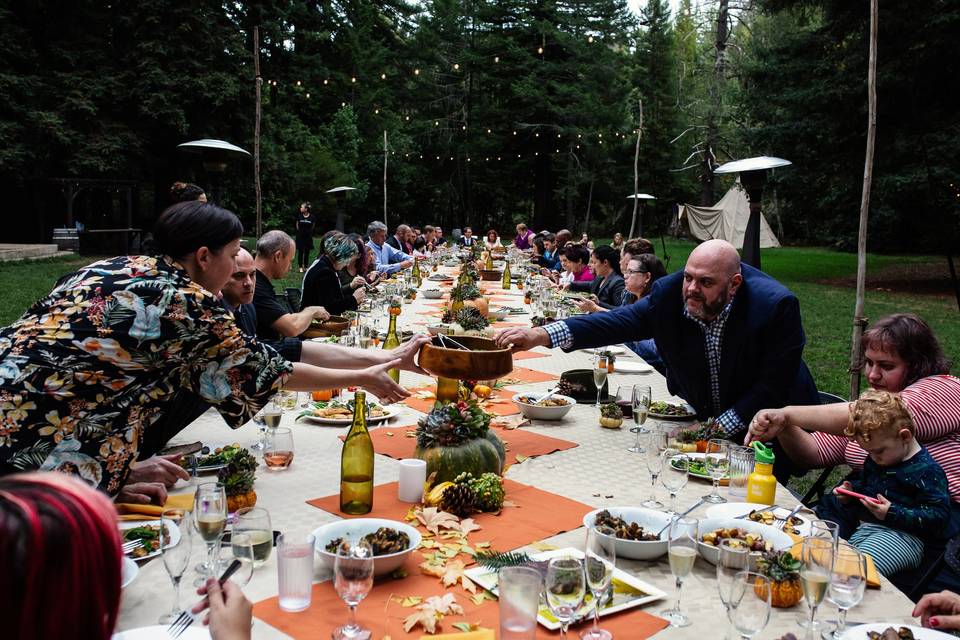 Fall pumpkin wedding table