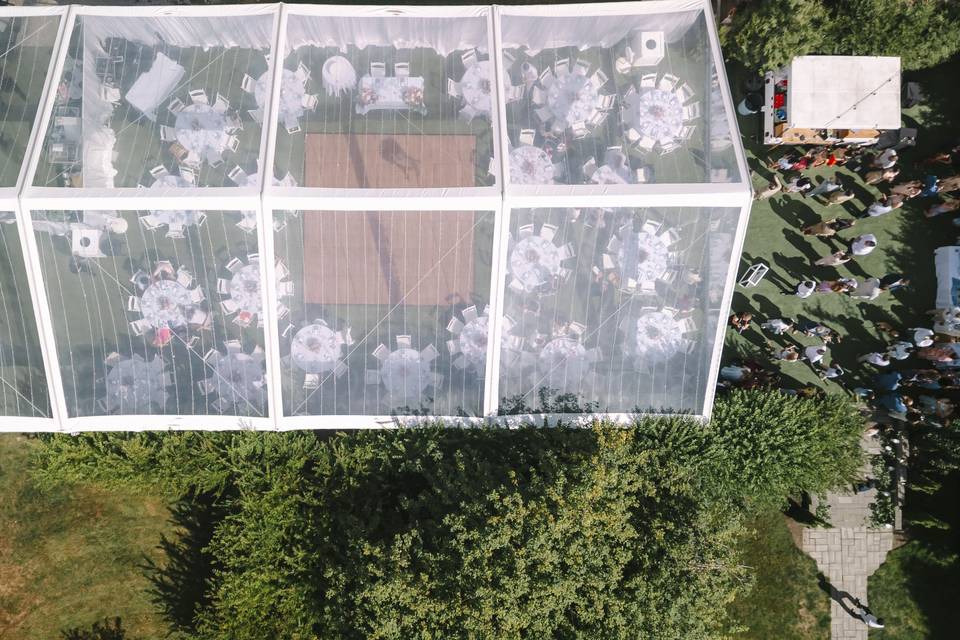 Drone View of Reception Tent