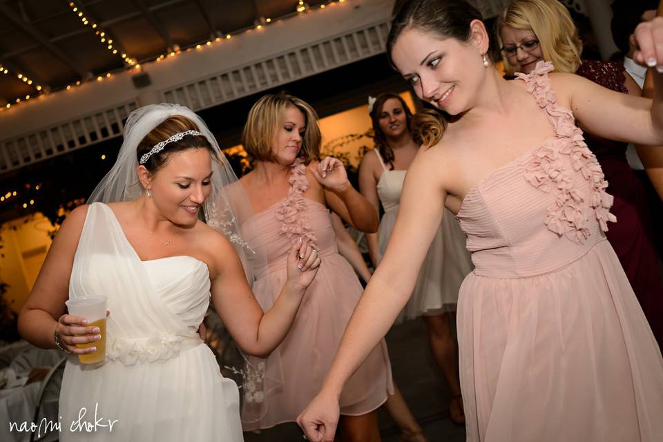 Bridal party on the dance floor