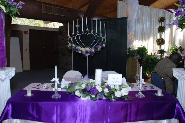Purple and white wedding