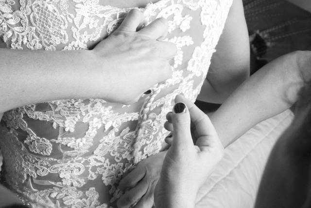 Button the dress
