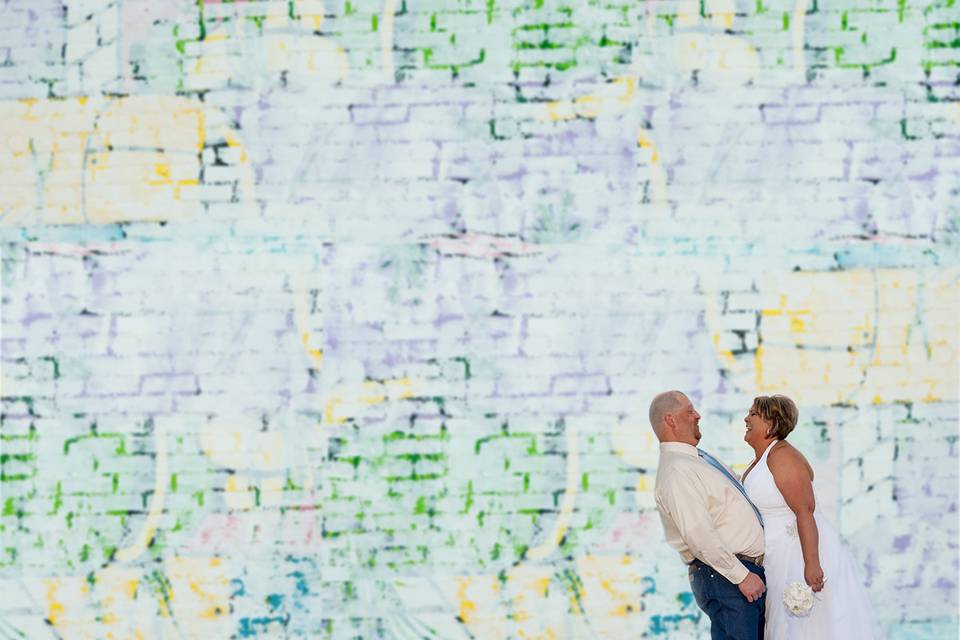 Bride, Groom, Grafitti