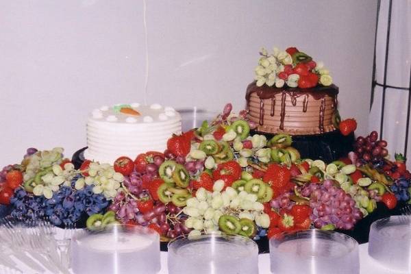 Fresh fruit and dessert table, great for groom's cake area!
