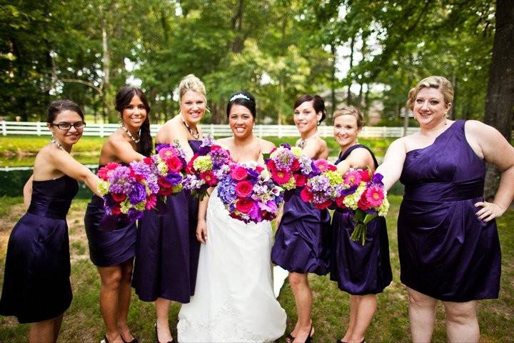 Bride and bridesmaids