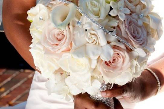 White and pink wedding bouquet