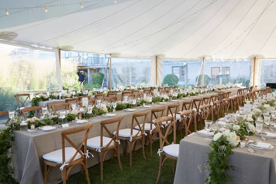 Cross Back Chairs Long Tables