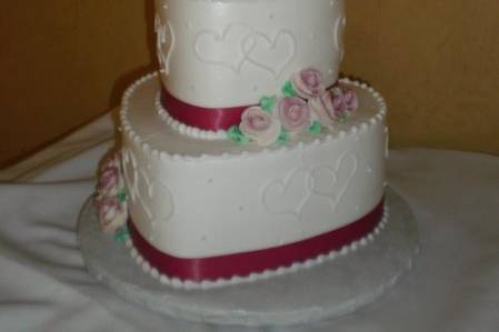 Heart wedding cake