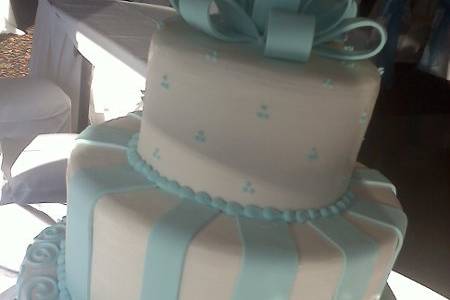 Wedding cake with soft blue design