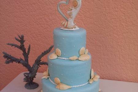 Beach wedding cake