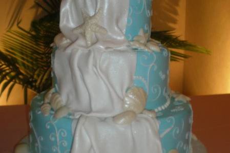 Beach wedding cake