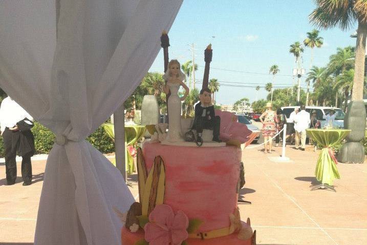 Beach wedding cake