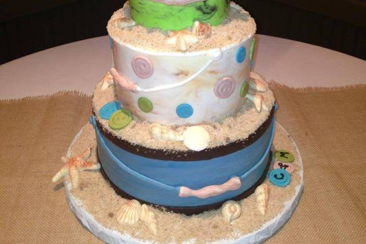 Beach wedding cake