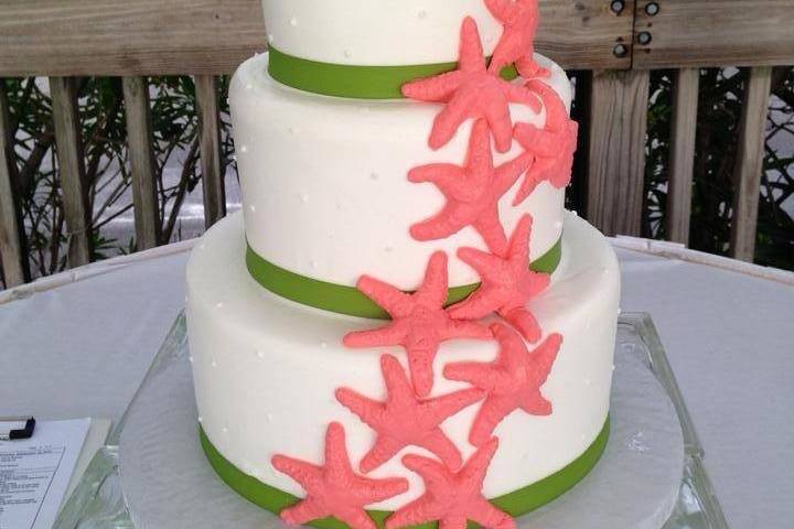 Beach wedding cake