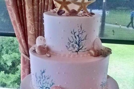 Beach wedding cake