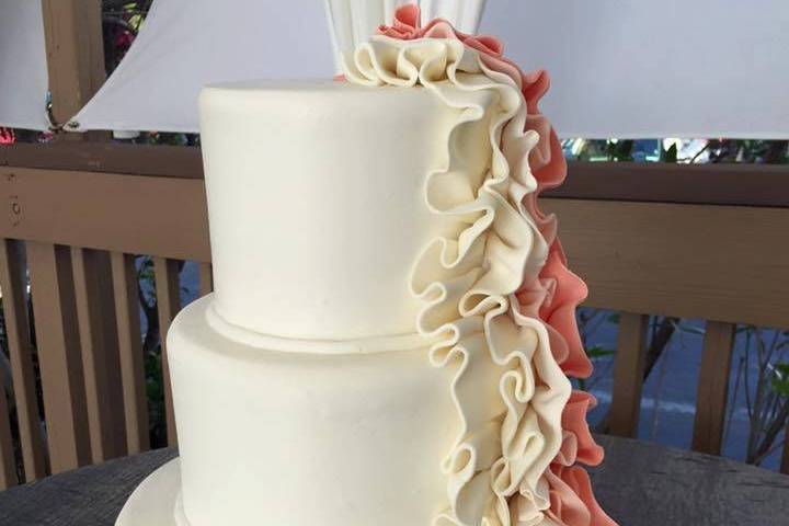 Buttercream with fondant ruffl