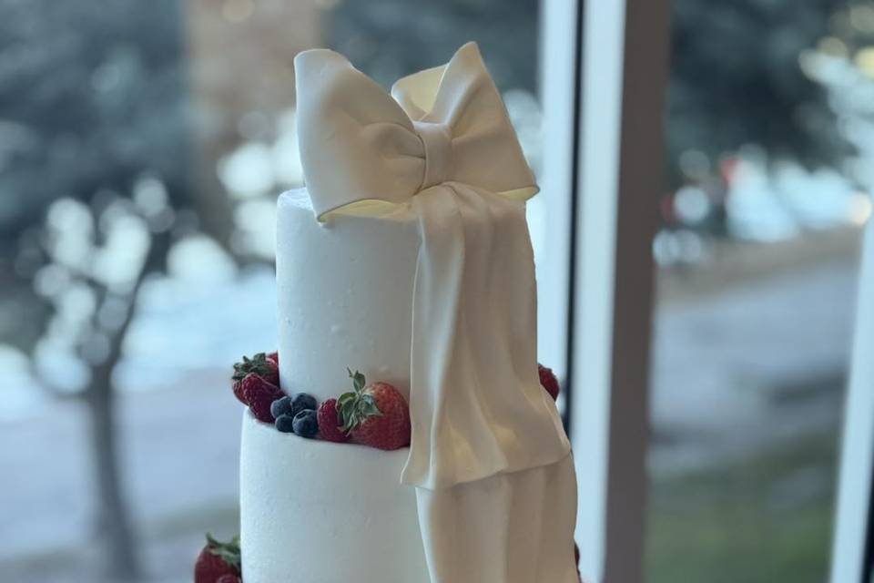 Gumpaste bow cake