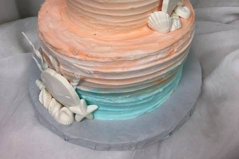 Beach wedding cake