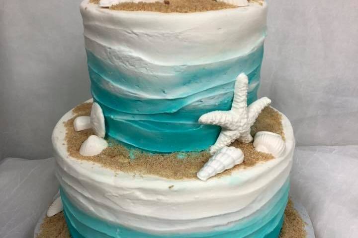 Beach wedding cake