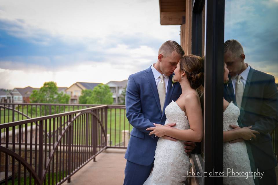 Couple portrait in the balcony