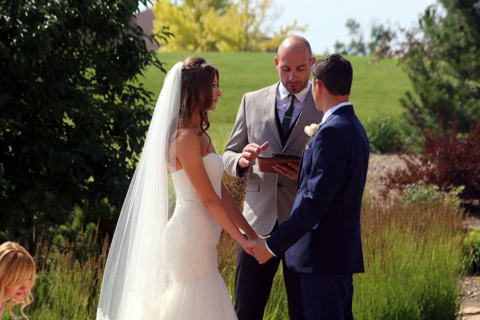 The ceremony outdoors