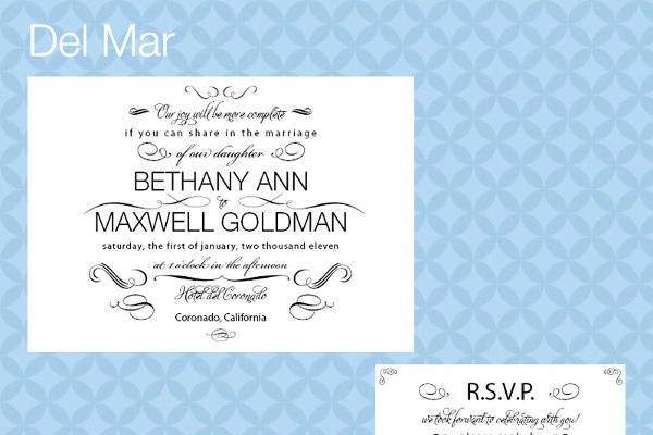 Del Mar Suite - Invite and RSVP card
www.thestudiodelmar.com