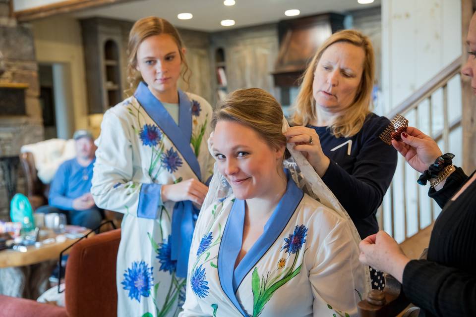 Custom Cornflower robe Wedding