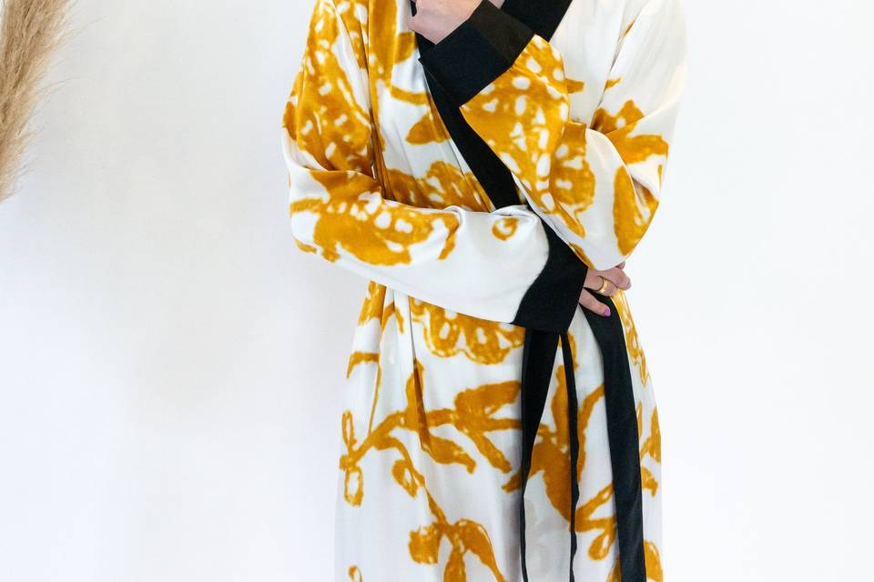 Yellow Tat Silk Robe