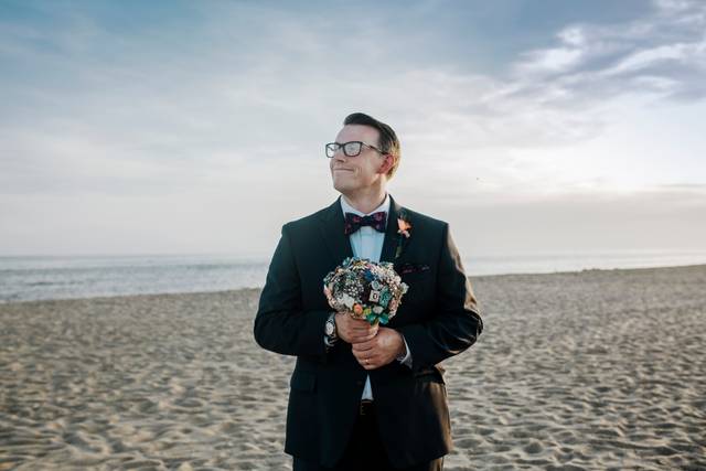 A smiling groom