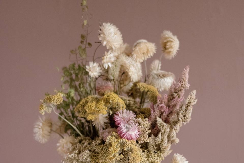 A dried arranged bouquet