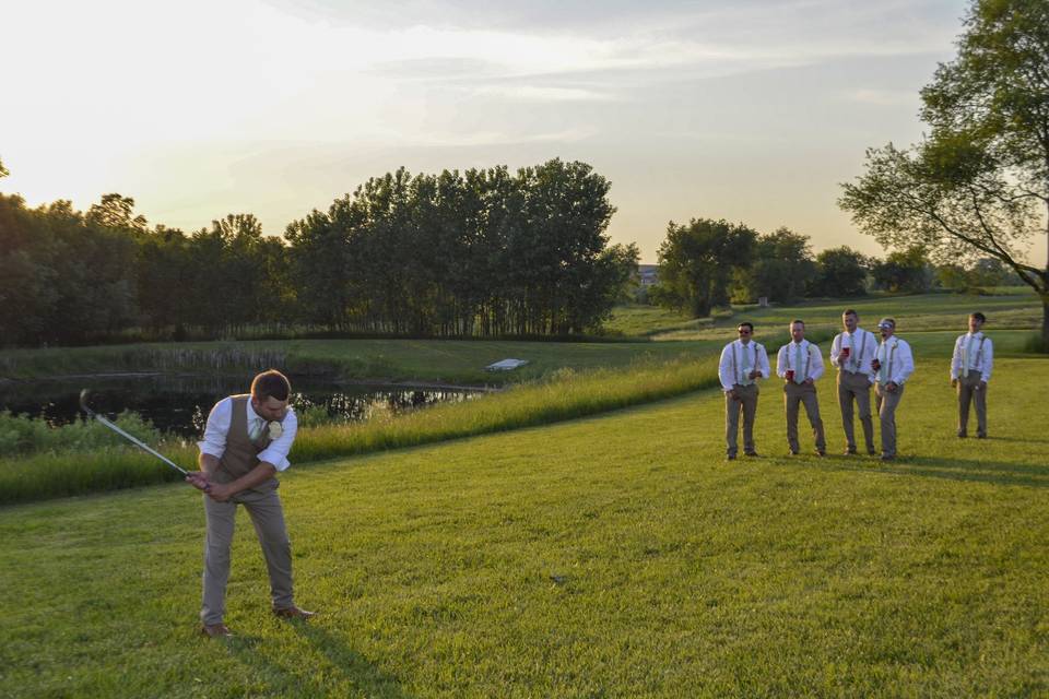 Golf by the pond