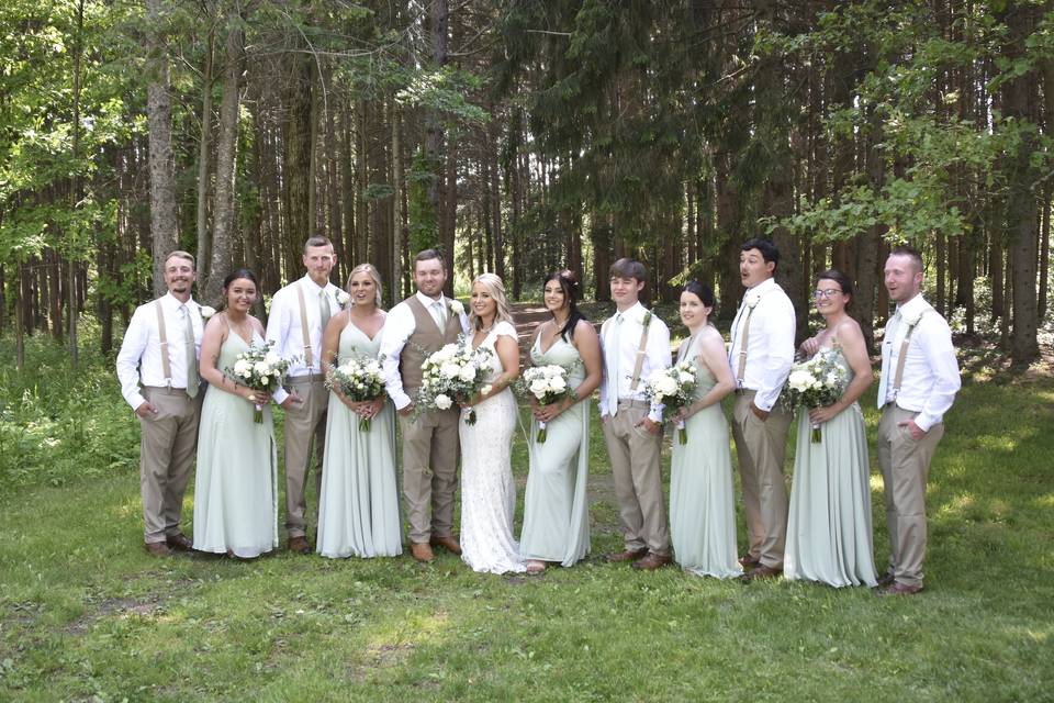 Wedding Party in the Woods