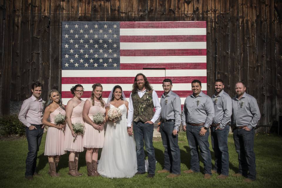 American Flag on Barn