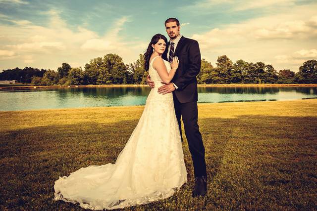 DCP wedding couple on location at family l