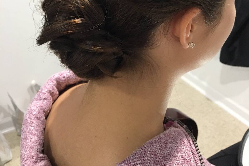 Twisted and low bun