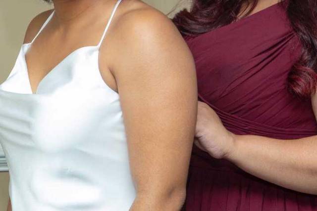 Bride and maid of honor