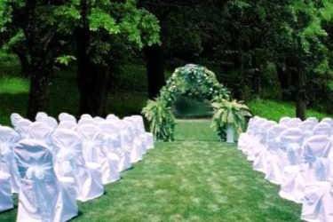 Outdoor wedding ceremony area