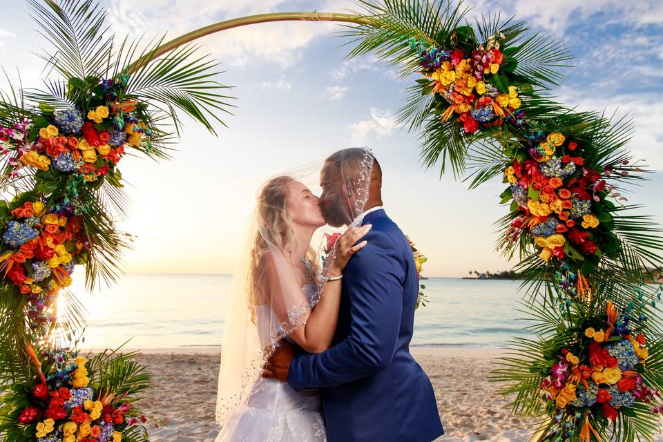 Tropical beach wedding