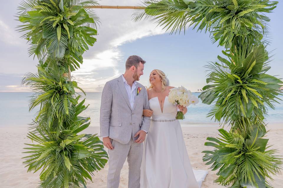 Tropical beach wedding