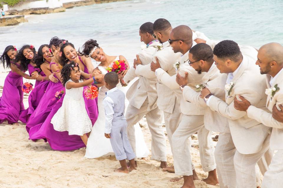 Bridal Party having fun