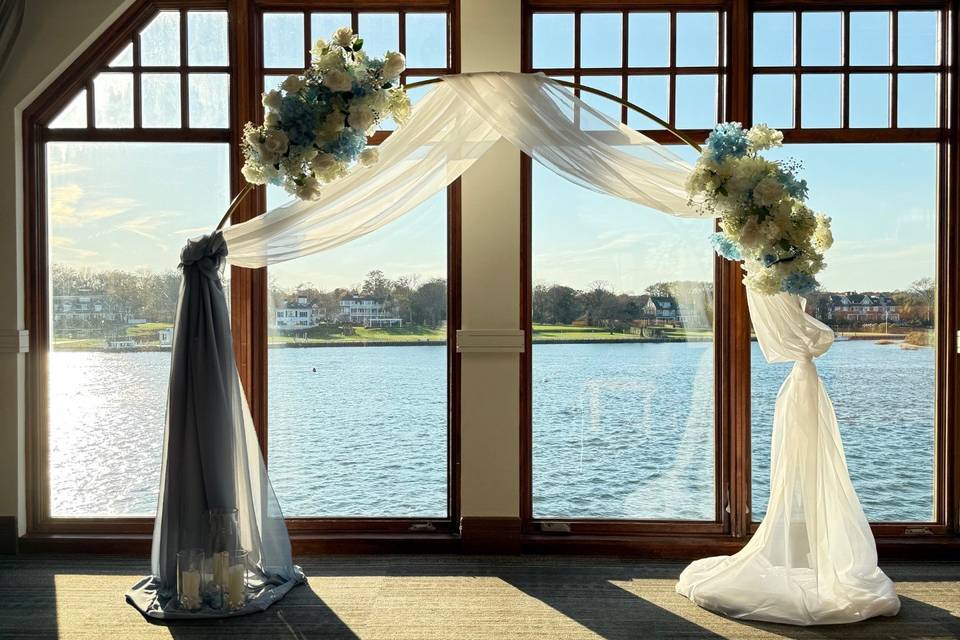 Blue & White Wedding Arch