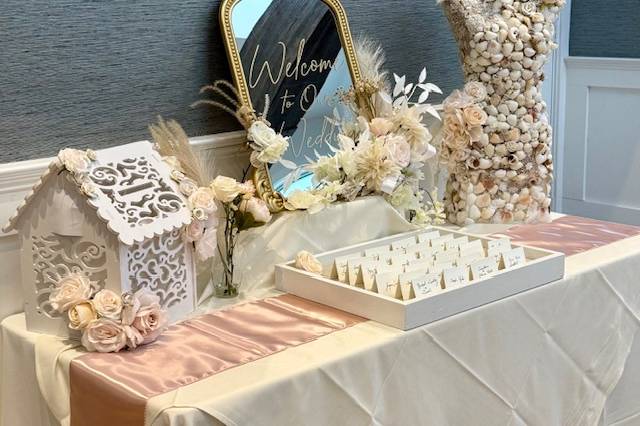 Blush & ivory Welcome Area