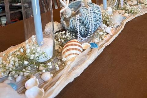 Shell & Candle Tablescape