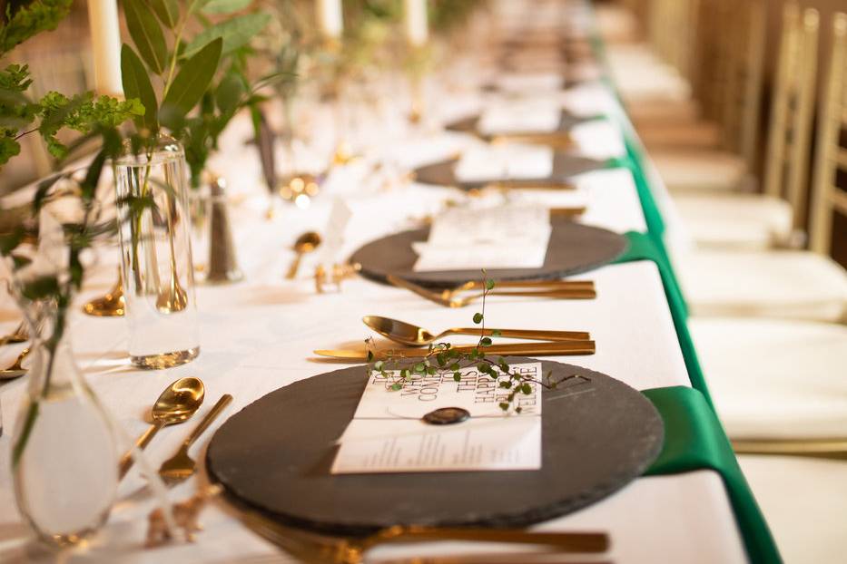 Large Reception Table Setup