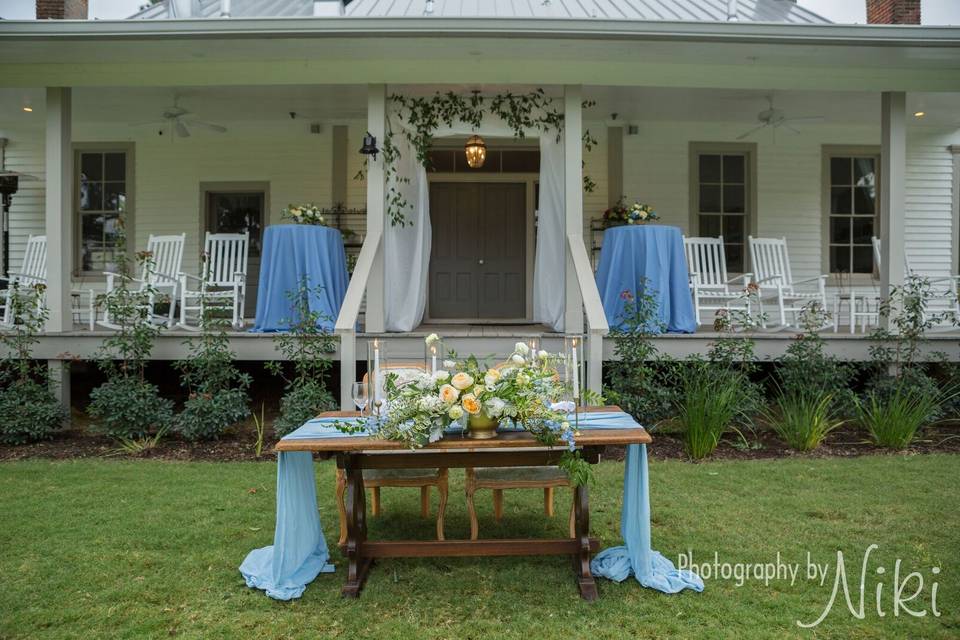 Back porch reception