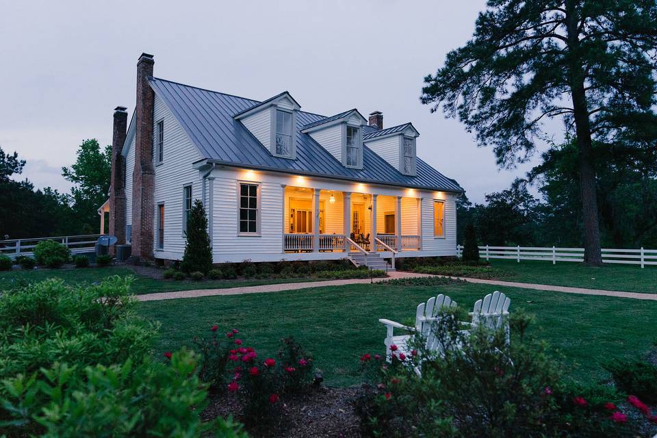 Main house at dusk