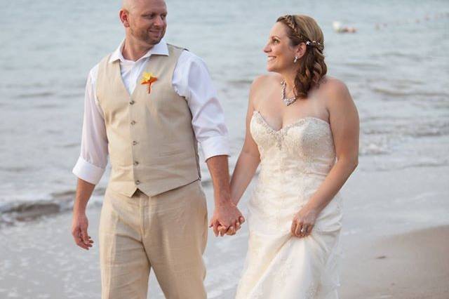 Walking down the beach