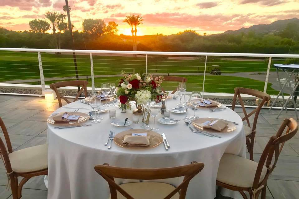 Dinner overlooking the sunset