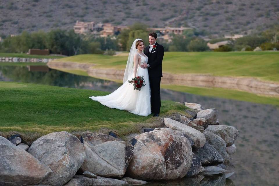 The bride and groom