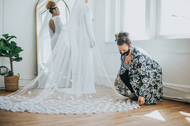 Straightening the custom veil