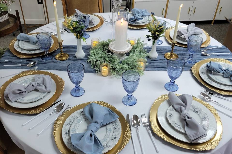 Dusty Blue Tablescape